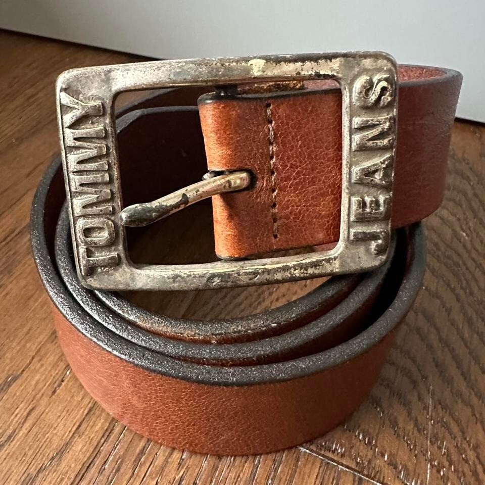 Tommy Hilfiger genuine brown leather belt for men