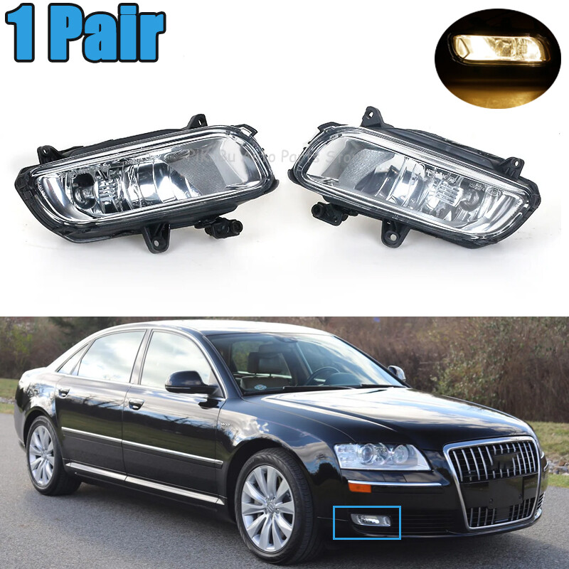 Pair For 2008-2010 Audi A8 Quattro A8 D3 Car Front Bumper Halogen Fog Light Lamp