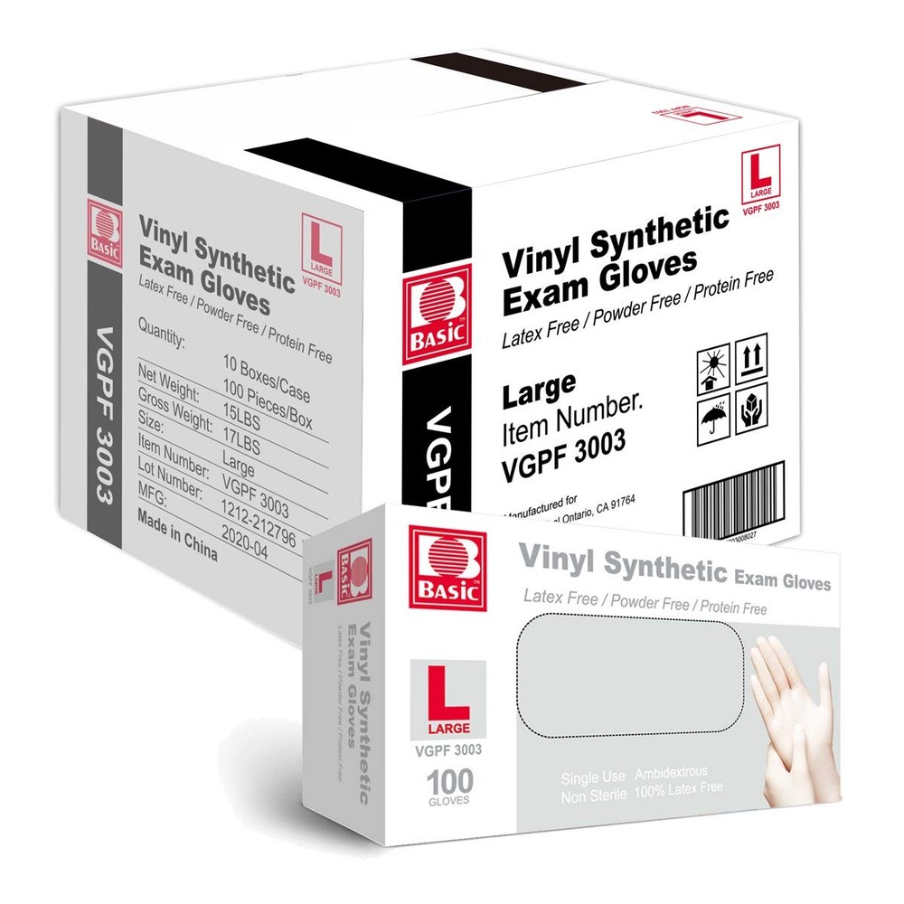 Latex-Free Clear Vinyl Exam Gloves - Powder-Free Medical Grade - VGPF-3003 Case