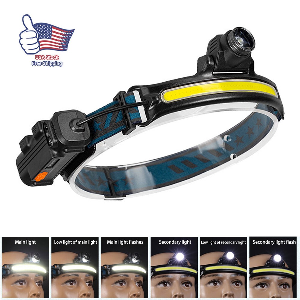 3 Mode LED Headlamp Headlight Torch Flashlight Work Light Bar Head Band Lamp A++