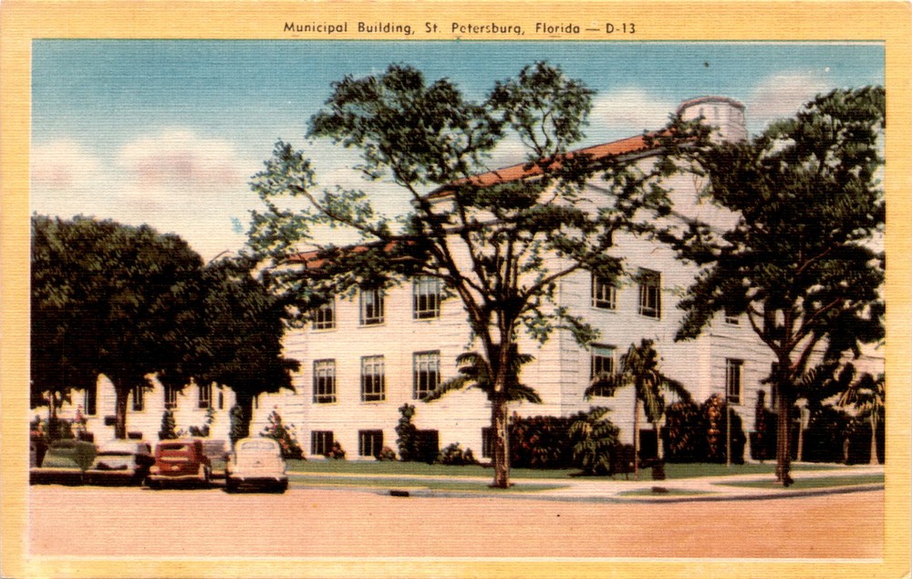 Municipal Building, St. Petersburg, Florida, P. K. Smith & Company, Postcard