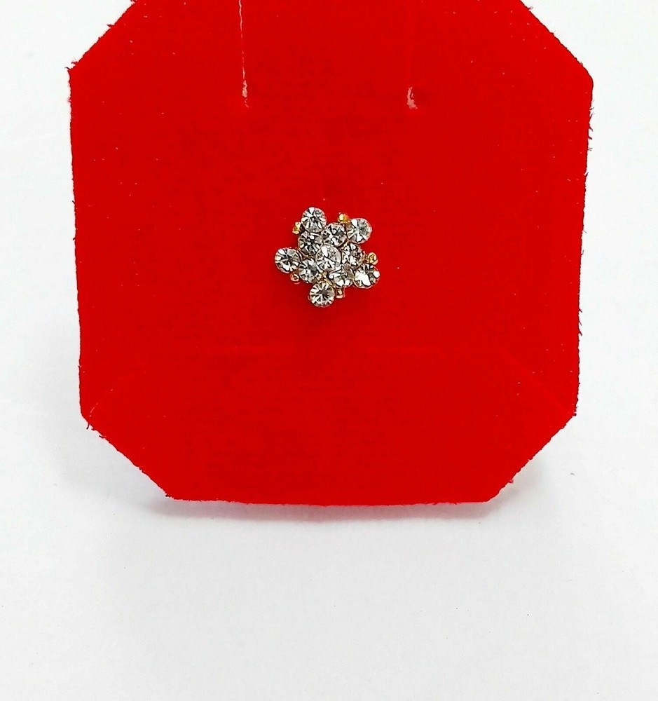 Christmas Sale Indian Floral Golden Nose Ring Ear Push Pin Women Fashion Jewelry-image