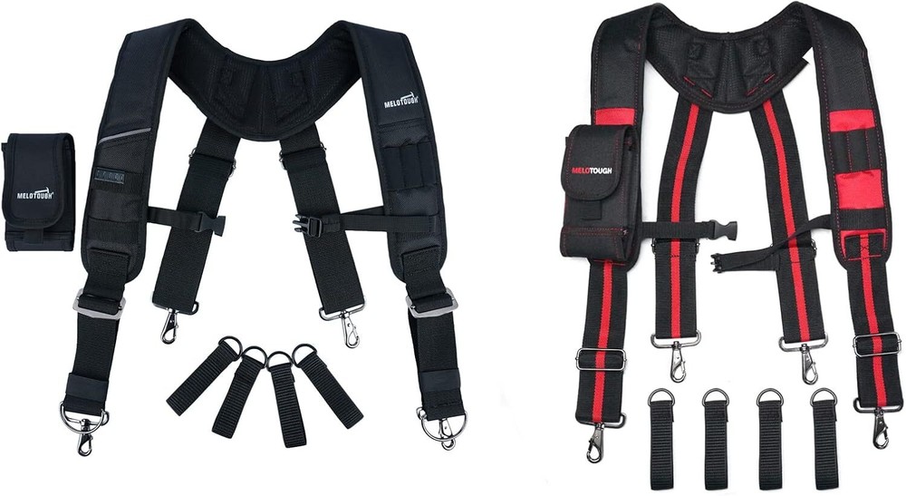 MELOTOUGH Tool Belt Suspenders Contruction Bag Suspenders Heavy Duty Padded Work