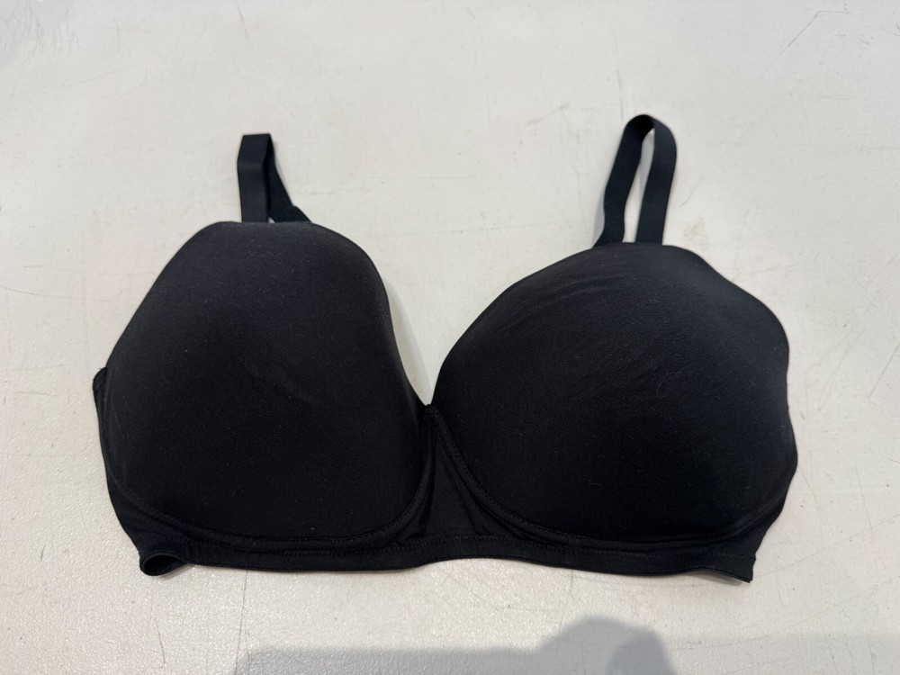 M&S Bra Wire Free Padded Seamless Comfort Bra Size 34E Black