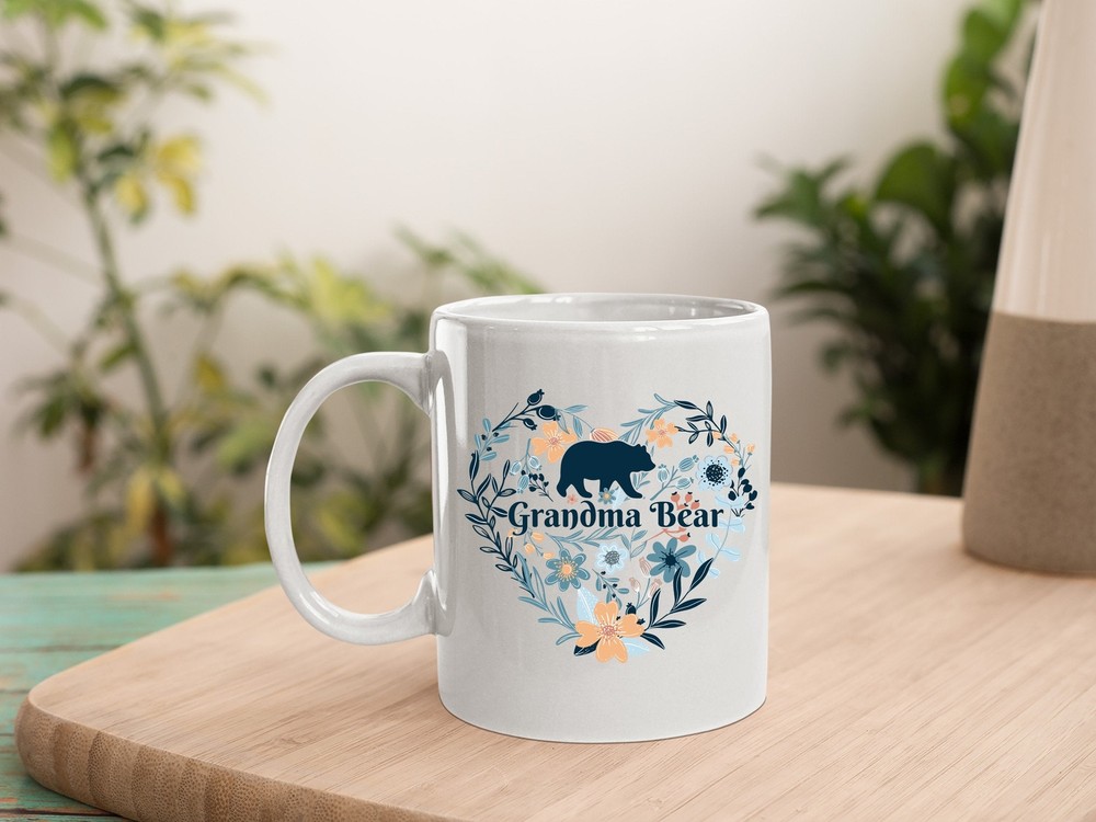 Abuela Oso Taza Floral Abuela Oso Corazón Floral Taza Mamá Taza Día de la Madre