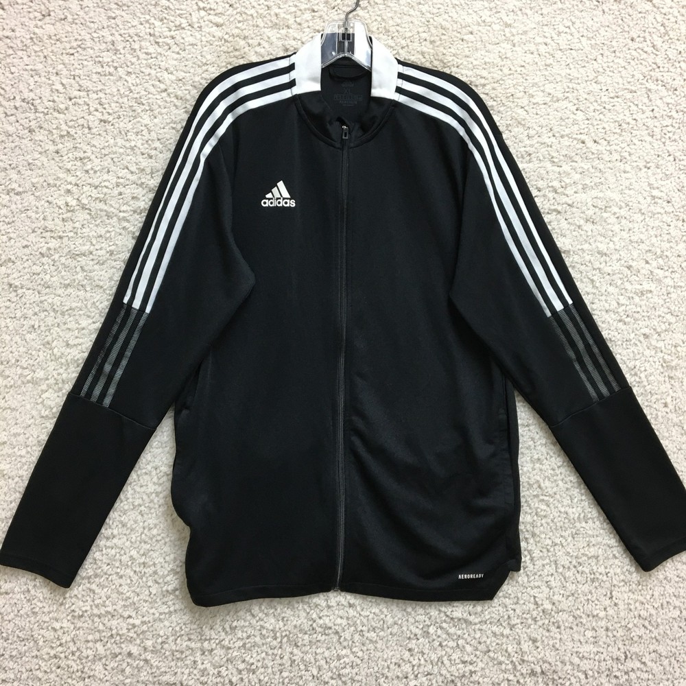 Adidas Men's XL Aeroready Primegreen Track Jacket - Full Zip Three Stripe Athletic Design