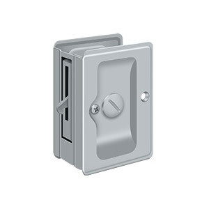 Deltana SDLA325 3-1/4 Inch Tall Sliding Pocket Door Privacy Lock - Chrome