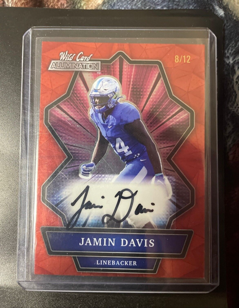 2021 WILD CARD ALUMINATION JAMIN DAVIS AUTOGRAPH RED PARALLEL 8/12
