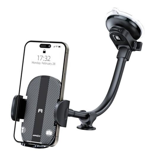 Cell Phone Holder for Car Dashboard Windshield Phone Mount for Car Long Arm