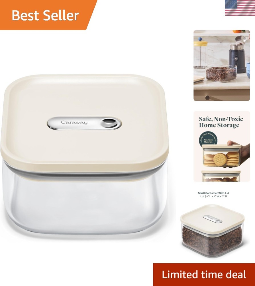 Versatile 1qt Airtight Storage Container - BPA-Free Glass, Perfect for Dry Goods