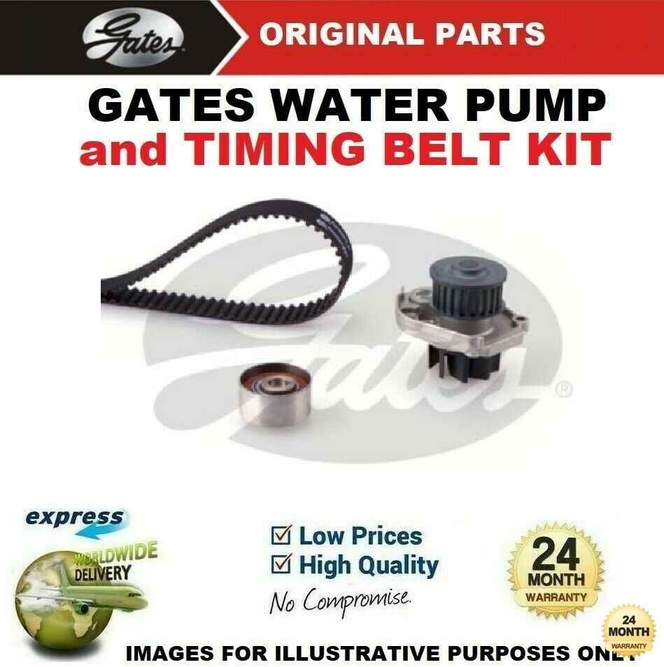 GATES WATER PUMP & TIMING BELT KIT for LANCIA YPSILON 1.4 LPG 2010-2011