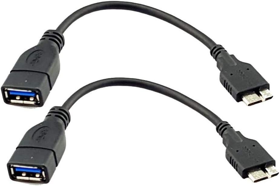 Seadream 2-Pack USB 3.0 Micro-B Male to A Cable Straight Connector