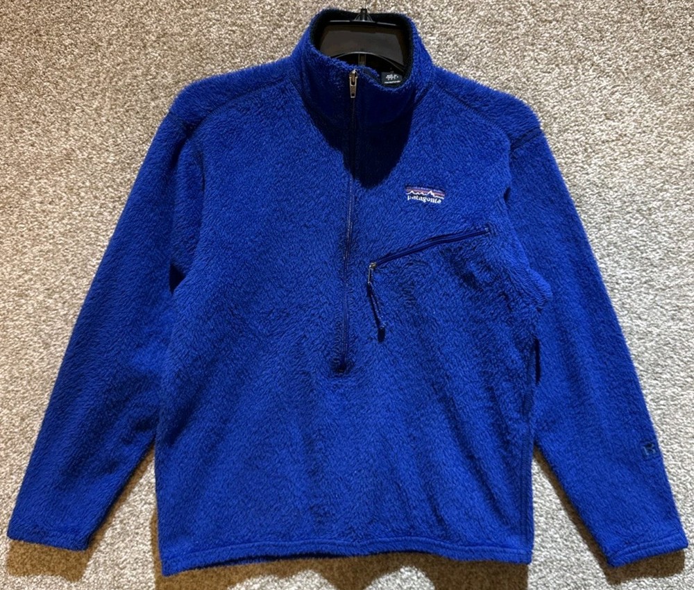 Vintage Patagonia Mens Blue R2 Half Zip Fleece Pullover Size XS 25195 USA
