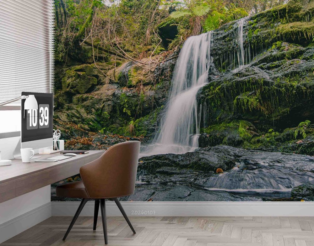 3D Mountain Forest Waterfall Landscape Wall Murals Wallpaper Murals Wall Sticker