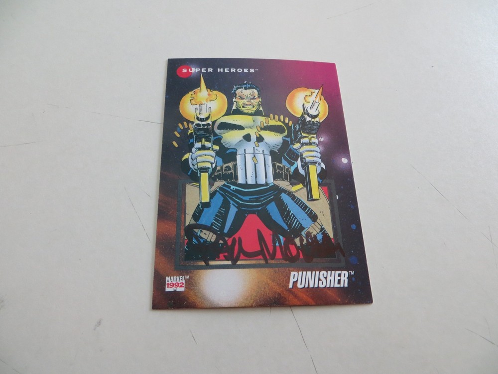 1992 Marvel Universe Iii Punisher Card Signed By Color Artist Paul Mounts, Poa