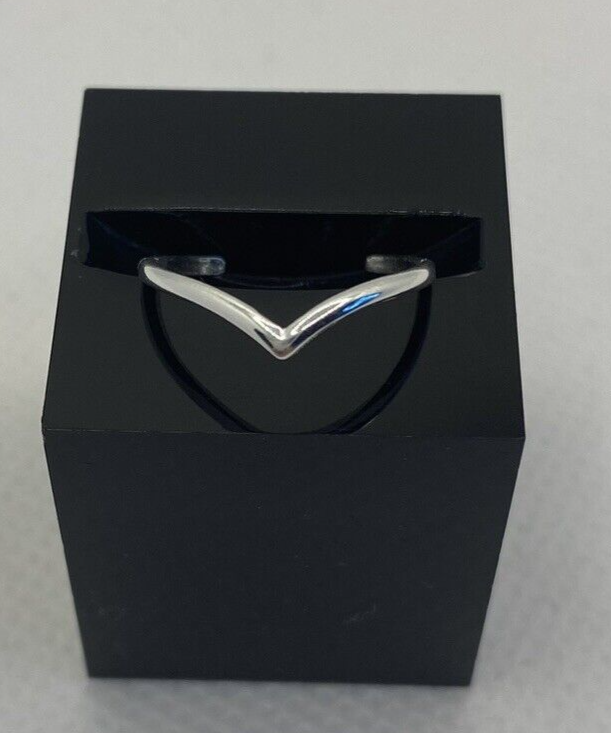 Sterling Silver V Shape Toe Ring Mid Ring SZ 4 Daily Use Adjustable Chevron Tiny