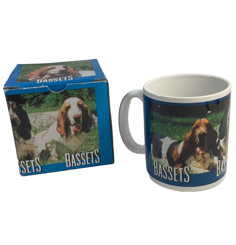 1997 Vintage Basset Hound Ceramic Coffee Mug