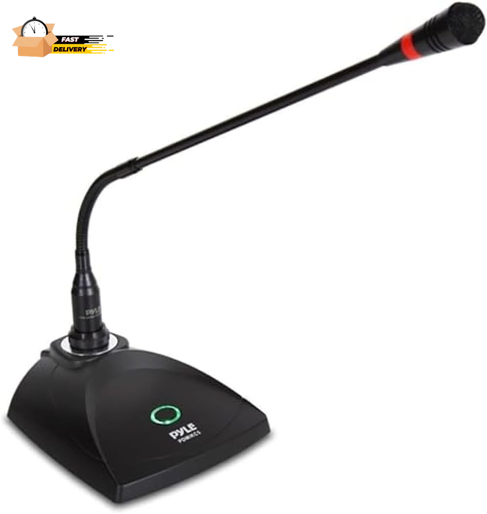 Desktop Gooseneck Wired Microphone System - Table Mounted Corded Voice Condense