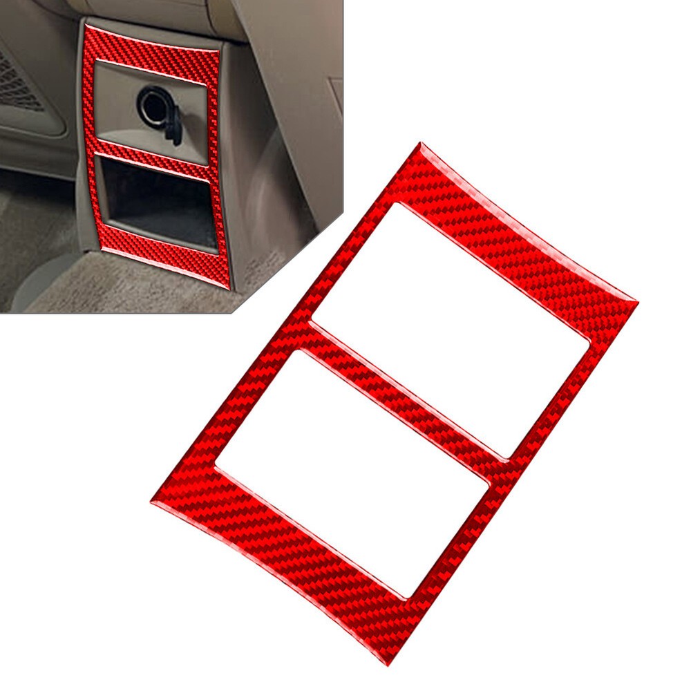 Carbon Fiber Armrest Box Cover Trim for 2003-2007 Cadillac CTS Rear Panel