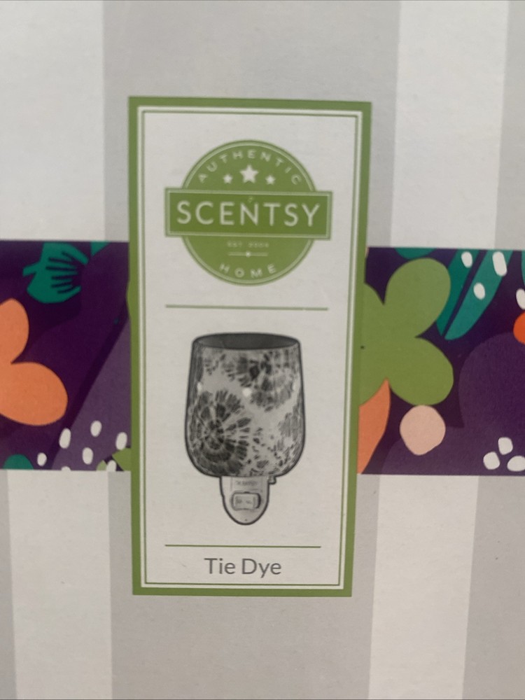 Tie Dye Blue Scentsy Mini Melt Wax Warmer Nightlight Plug In Open Box New 2022