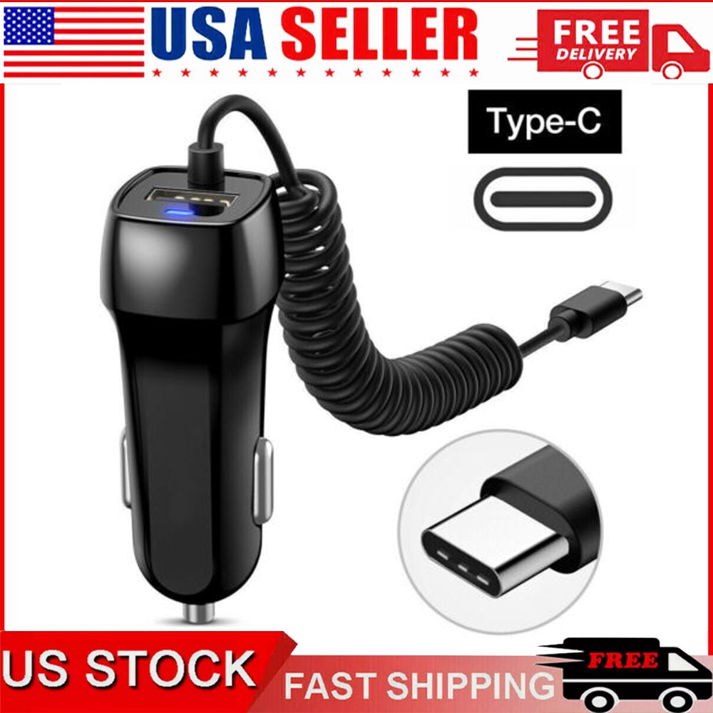 Fast Car Charger USB Type C for iPhone 15 15 Pro Max Plus, Dual Ports