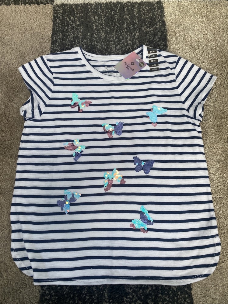 Members Mark Color-Changing Sequin Butterfly Tee in Size 14/16 - My Favorite Shirt-image