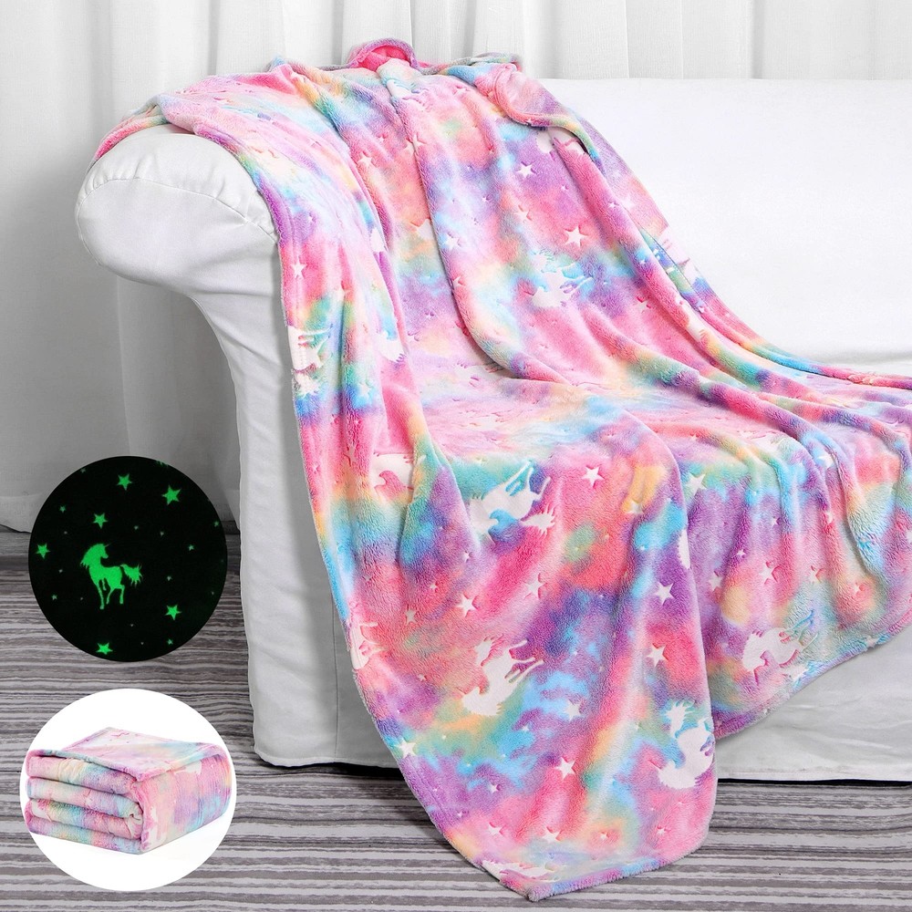Glow in The Dark Blanket Unicorns Gifts for Girls,Toys for 2 3 4 5 6 7 8 9 10...