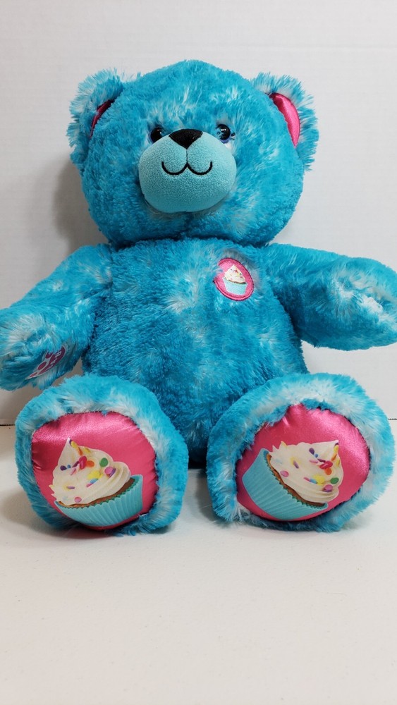 Build a Bear Birthday Bear Blue Tie Dye 16 inchs