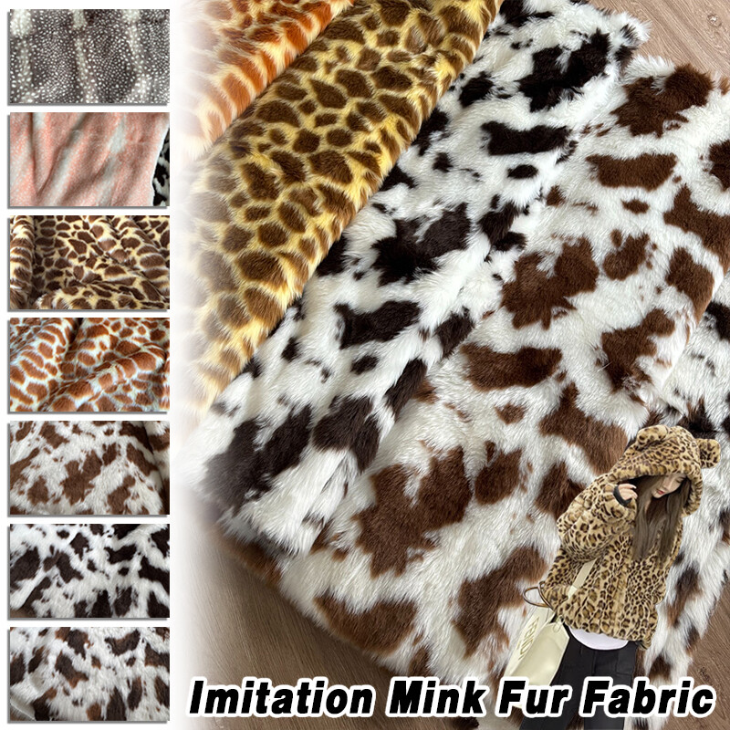 Imitation Mink Fur Fabric Deer Animal Leopard Printing Plush for Costumes & Toys