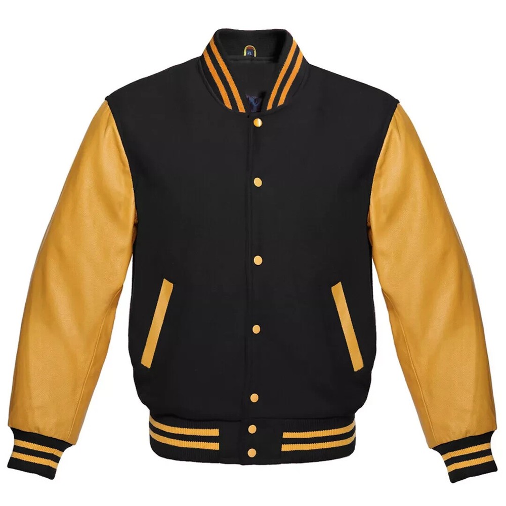 Varsity Letterman High Quality Wool & Real Cowhide Leather Sleeves Bomber Jacket