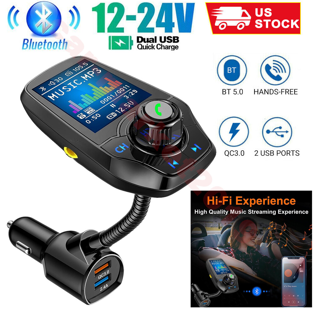 Bluetooth Car FM Transmitter MP3 Player Hands free Radio Adapter Kit USB Charger