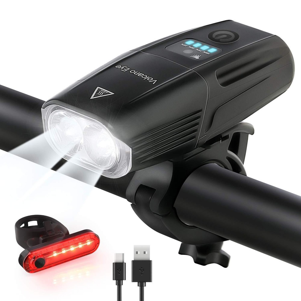 Ultimate Bike Lights Set Super Bright 2000 Lumens Powerful Bike Headlight Rec...