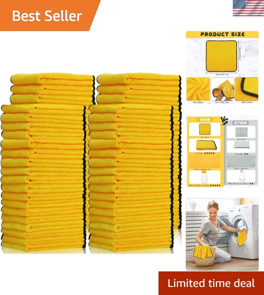 Reusable 40-Piece Gold Cleaning Cloth Set - Absorbent Towels for All Tasks