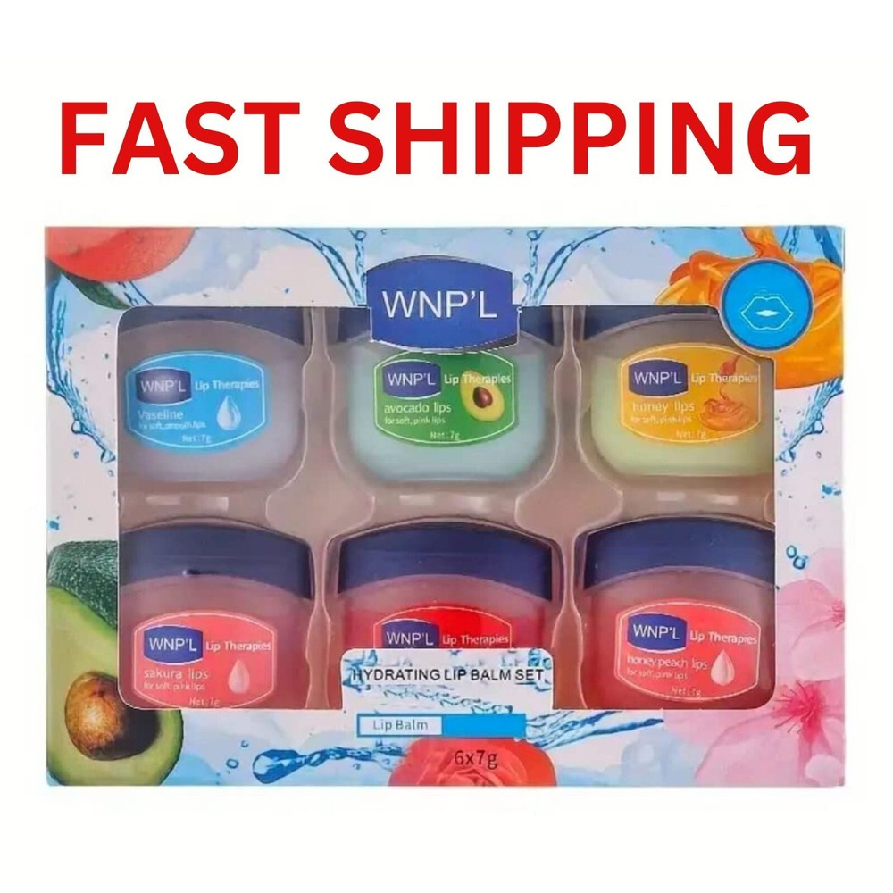 WNPL 6-Flavor Hydrating Lip Balm Set with Natural Oils 42g