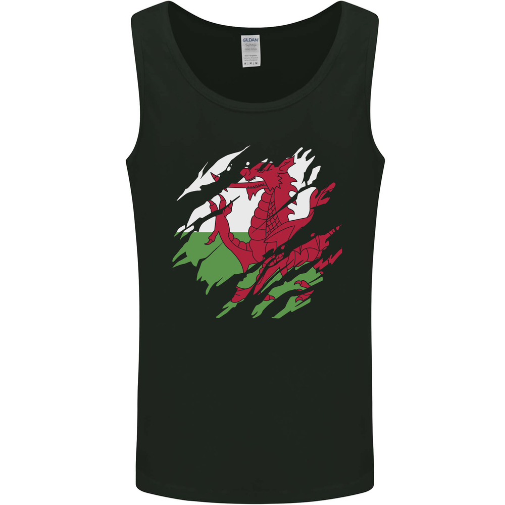 Torn Flag Wales Welsh Mens Vest Tank Top