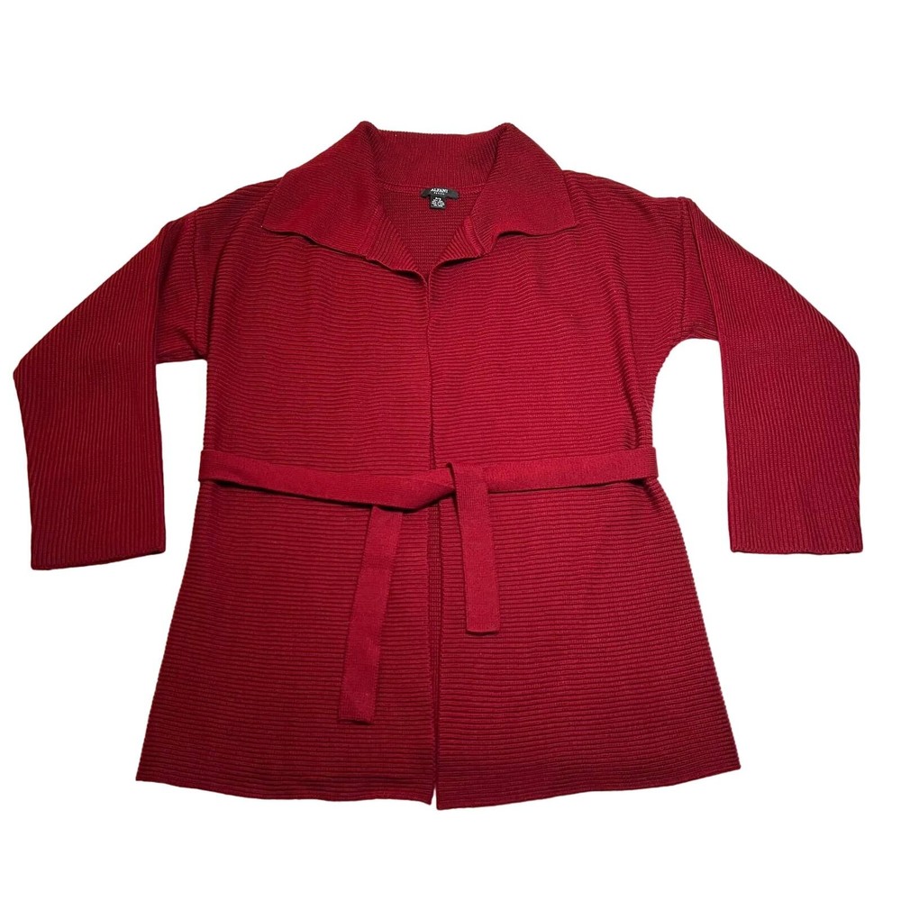 Alfani Wool Blend Knit Open Front Cardigan with Waist Tie Size Petite Small Cozy