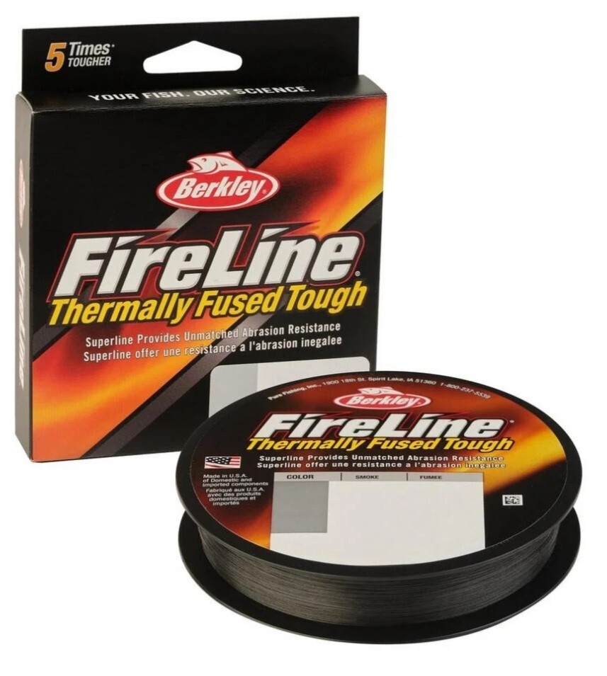 Berkley Fireline Superline 8lb 125yd Thermally Fused Tough Smoke Fishing Line