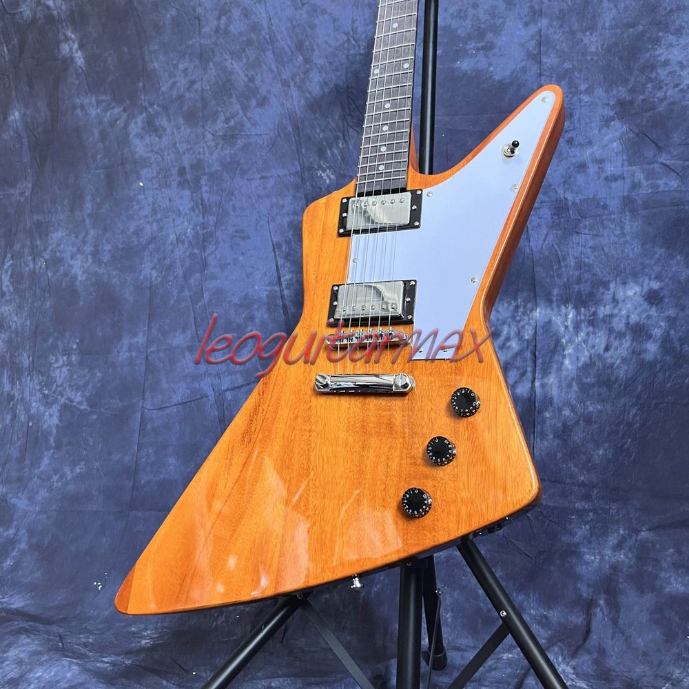 EX800 Explorer Electric Guitar Vintage Yellow Body HH Pickups White Pick Guard