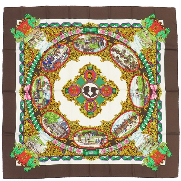 Hermes Carre 90 Silk Scarf LEntente Cordiale 197707 Vintage Classic Design