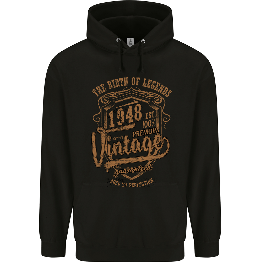 Birth of Legends 77th Birthday 1948 Mens 80% Cotton Hoodie