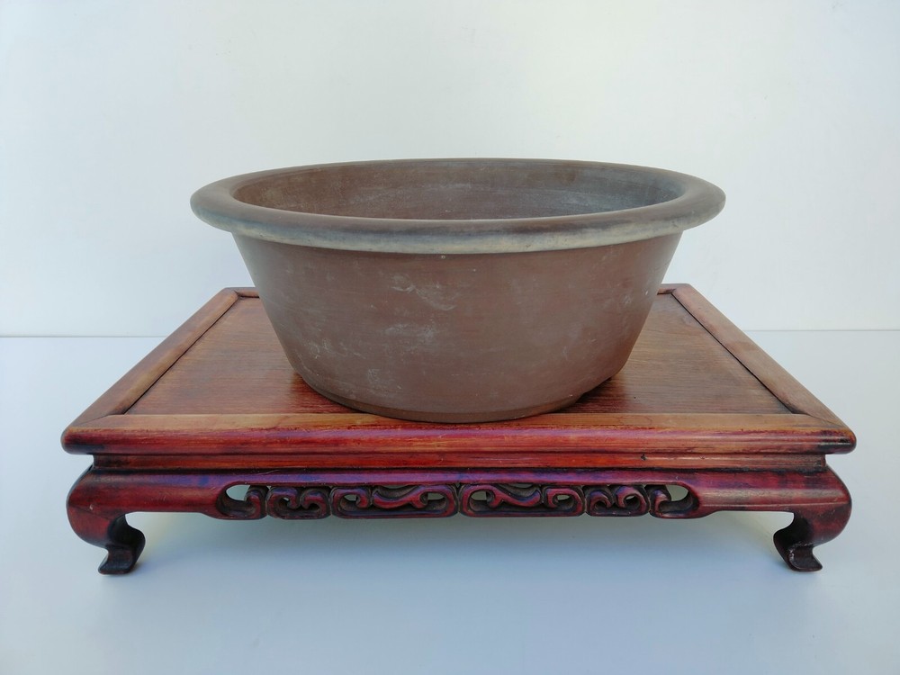Unglazed Round Deep Japanese Bonsai Pot 35 cm Wide 13.78 in