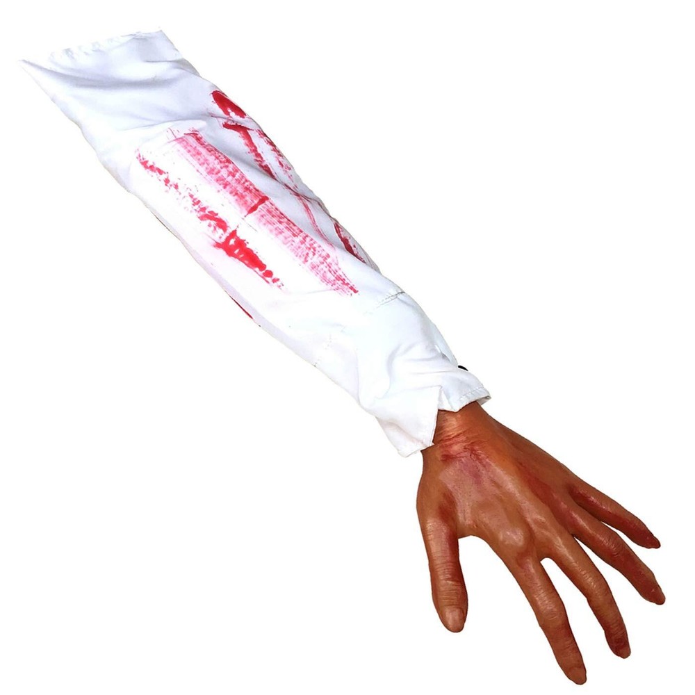 Halloween Blood Hands Fake Arm Hand Horror Realistic Severed Human Long Arms,...