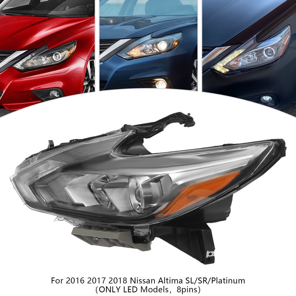 2016-2018 Nissan Altima Left LED Headlight with DRL 8-Pin Driver Side