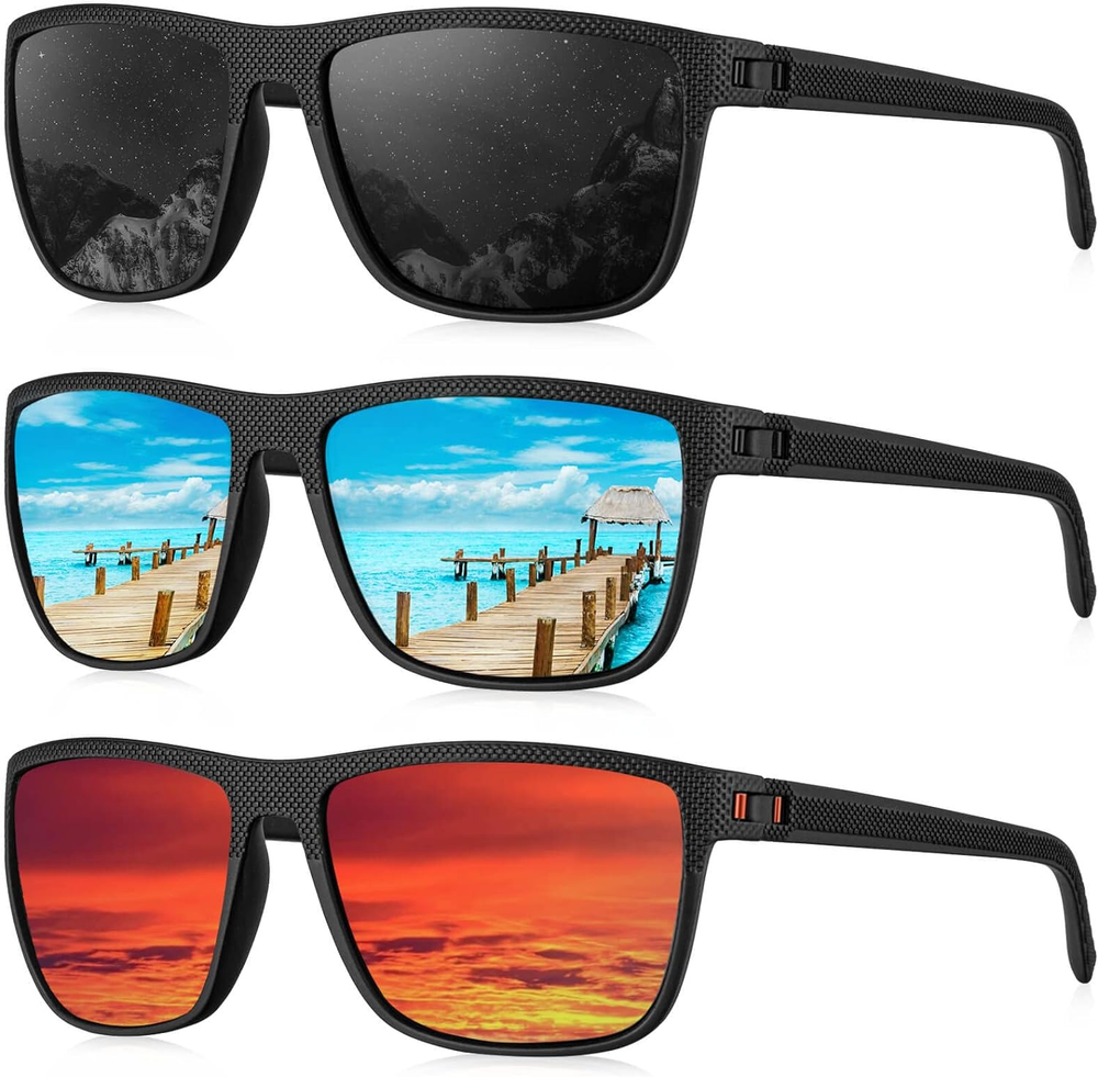 Polarized Sunglasses for Men, Lightweight Sun Glasses with UV Protection for Dri