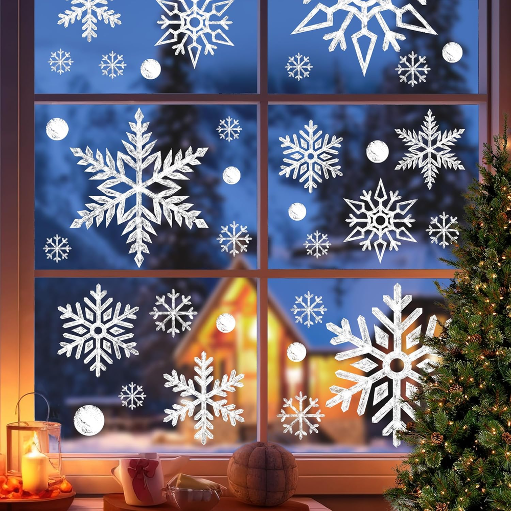 Extra Large Snowflake Christmas Window Clings - Christmas Decorations Snowflake