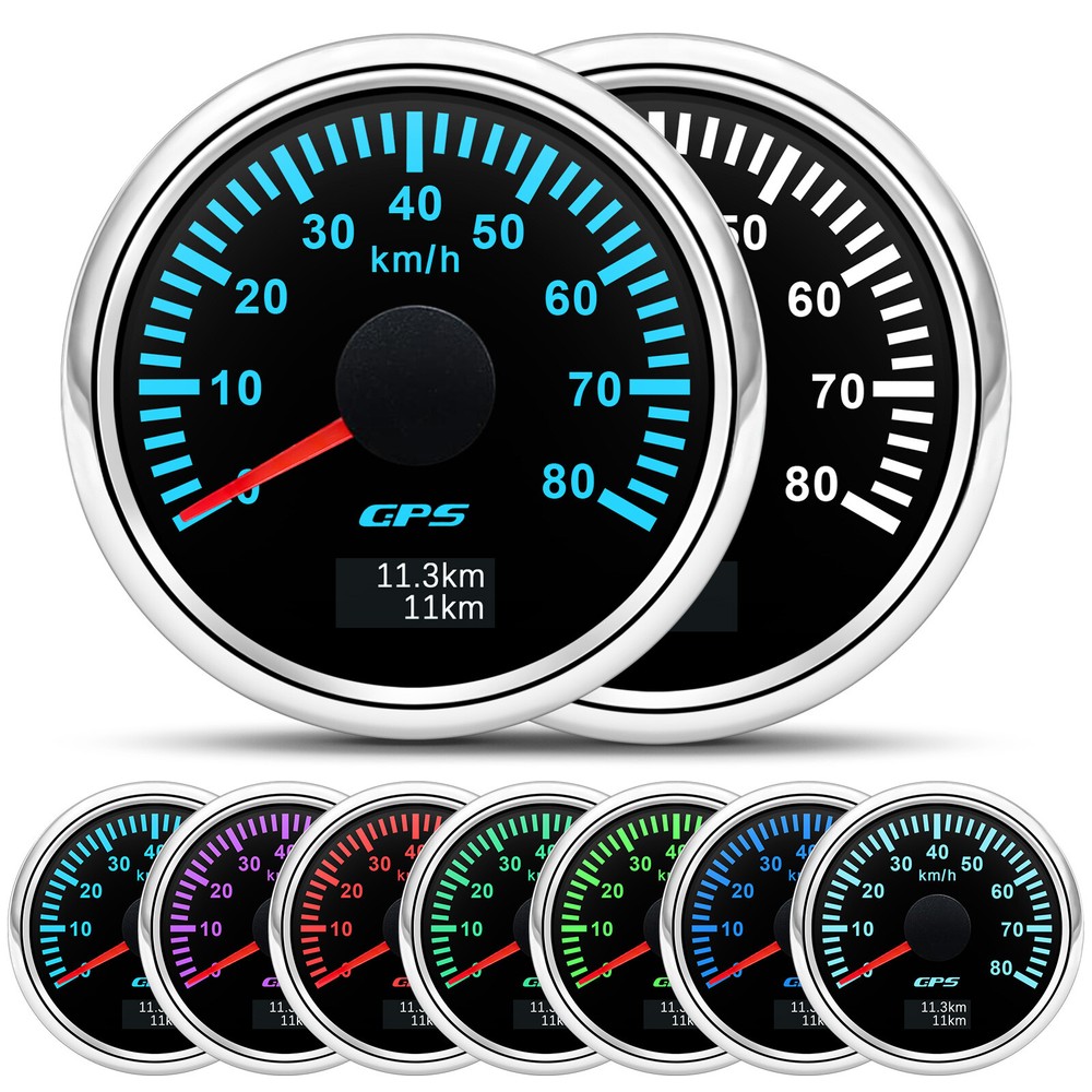 52mm Waterproof GPS Speedometer 0-80km/H for Motorcycle Boat Car Truck