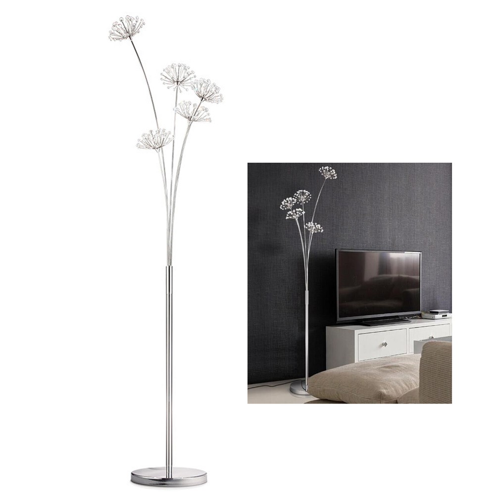 LED Floor Uplight Pole Lamp with 317ft Remote in White