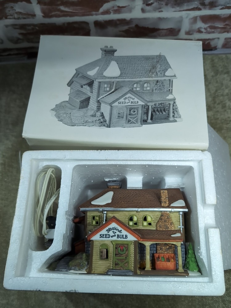 Department 56 New England Village 1992 Bluebird Seed & Bulb Light Box