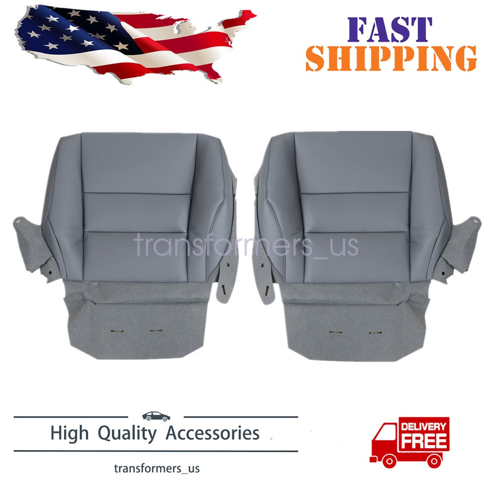 Fits For 2007-2011 Honda CR-V Driver & Passenger Bottom Leather Seat Cover Gray