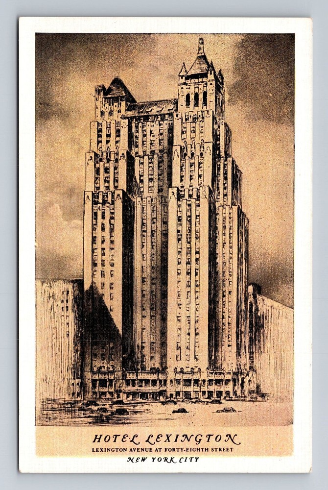 New York City, Hotel Lexington, Advertising, Antique Souvenir Vintage Postcard